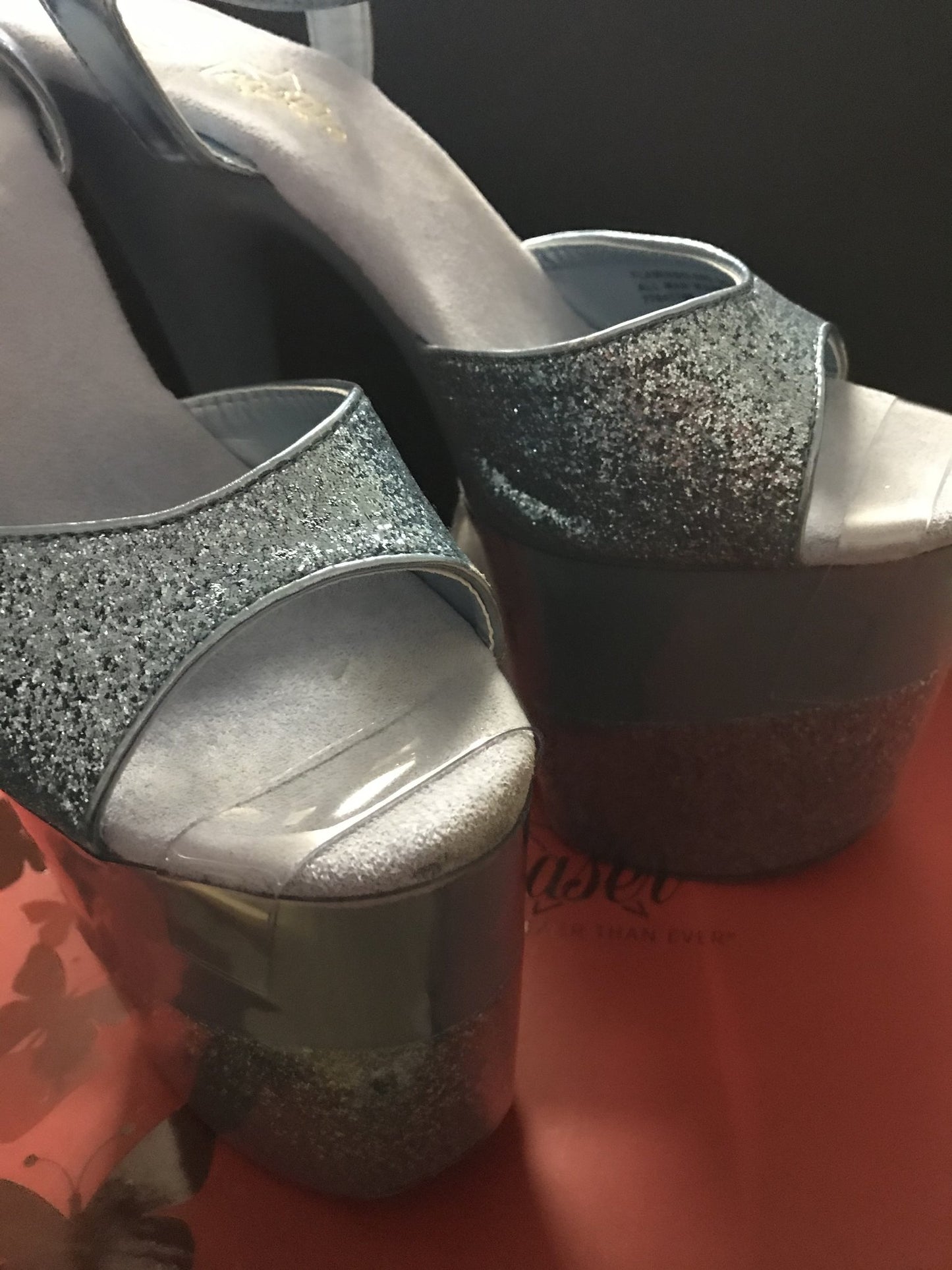 Clear Pleaser Style Open Toe Shoe Protectors - Black Fastener
