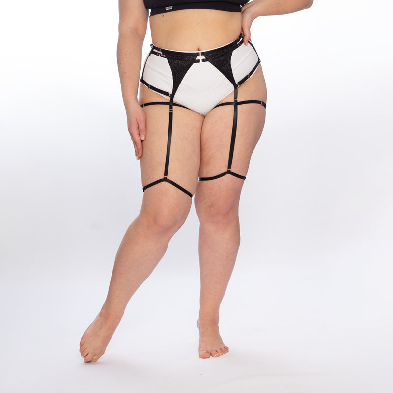 Black Shine Garter Belt