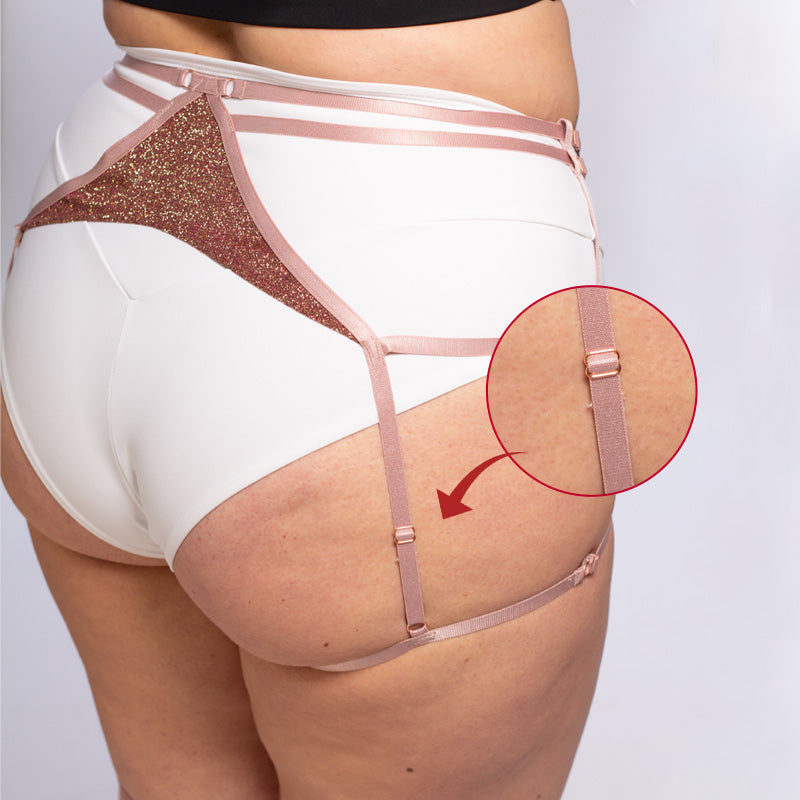 Rose Shine Garter Belt