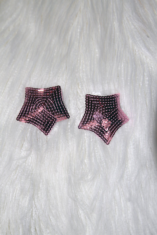 Star 3D Pink Sequin Pasties