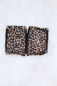 Leopard Spandex Vinyl Mesh Grip Knee Pads - Medium only