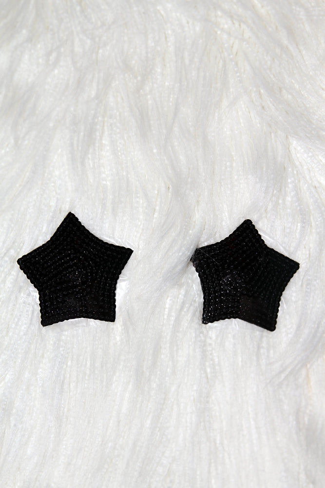 Star 3D Black Sequin Pasties